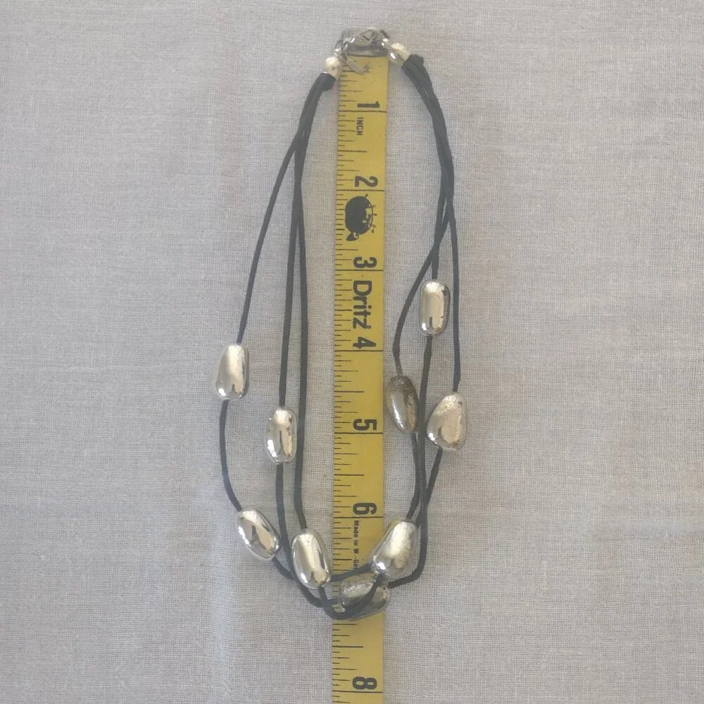 Avon Multistrand Corded Necklace Silver Tone - Picture 11 of 11